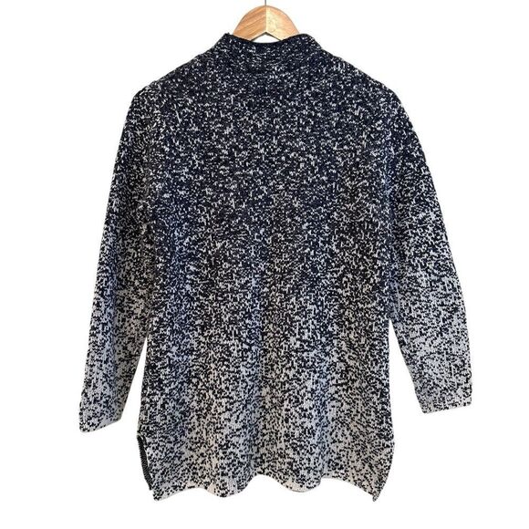 J. Jill Pure Jill Sweater Tunic Charcoal White Knit Ombre Mock Neck Small - Picture 3 of 6